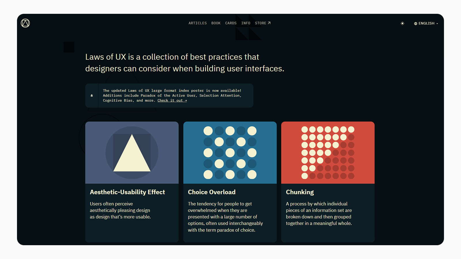 Фрагмент интерфейса UXLaws Дизайн главной страницы сайта UXLaws