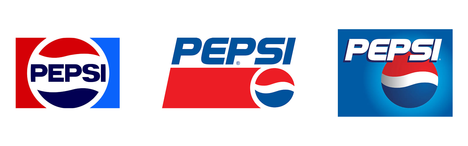 Эволюция дизайна логотипов Pepsi в 1980-2000 годах
