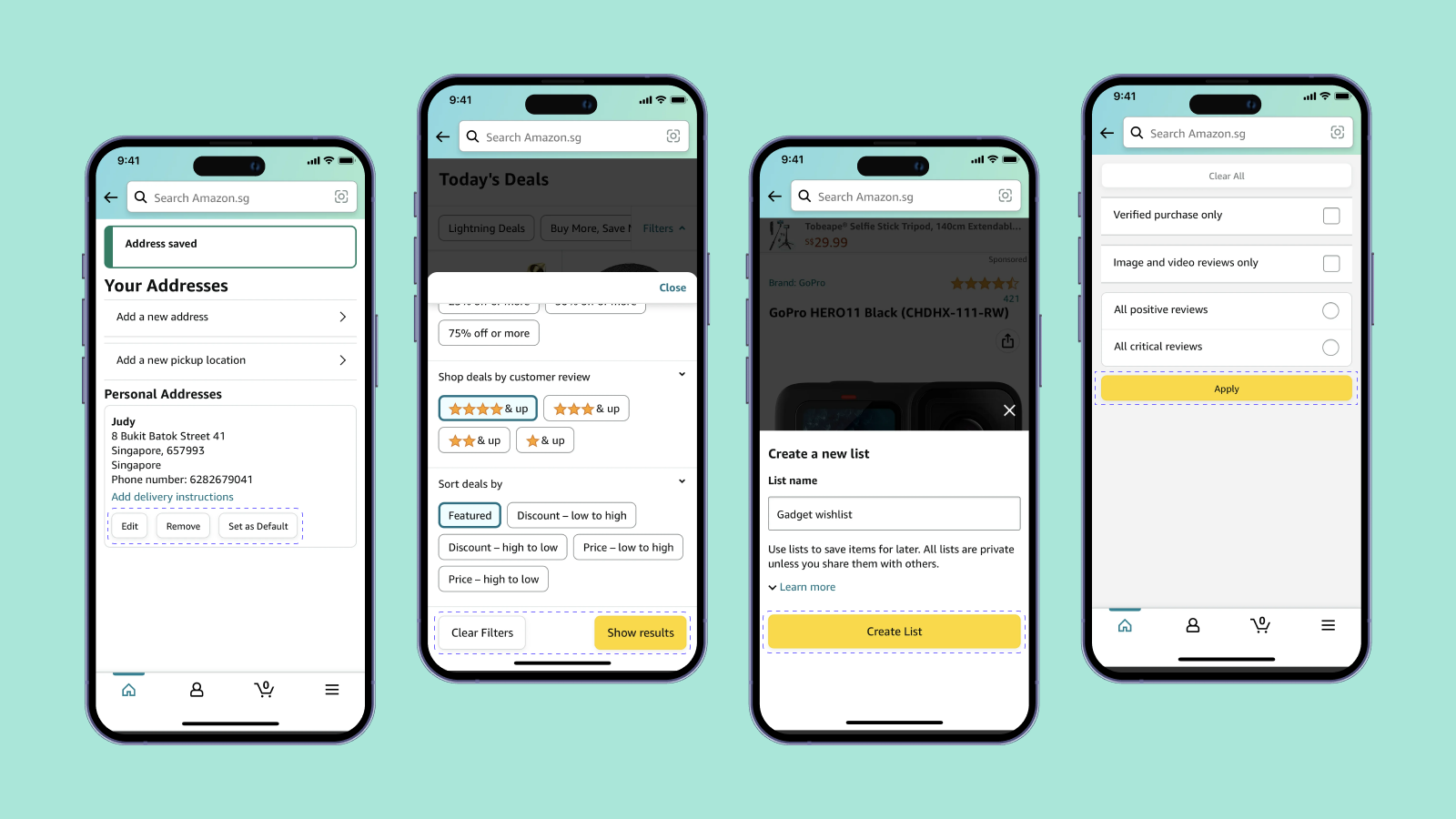 Дизайн кнопок в интерфейсе Amazon 