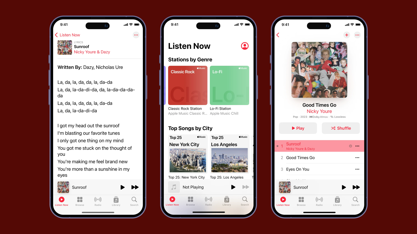 Пространство в интерфейсе Apple Music Негативное пространство в приложении Apple Music