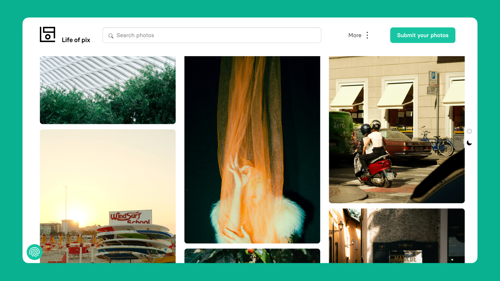 Интерфейс Life of Pix Интерфейс ресурса с фото Life of Pix