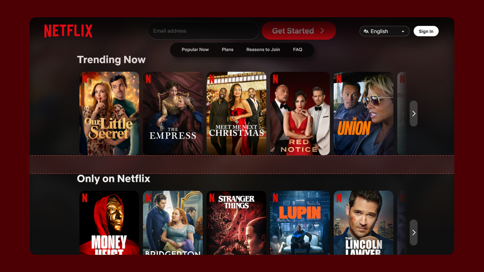 Пример макро-пространства Макро-пространство в интерфейсе Netflix