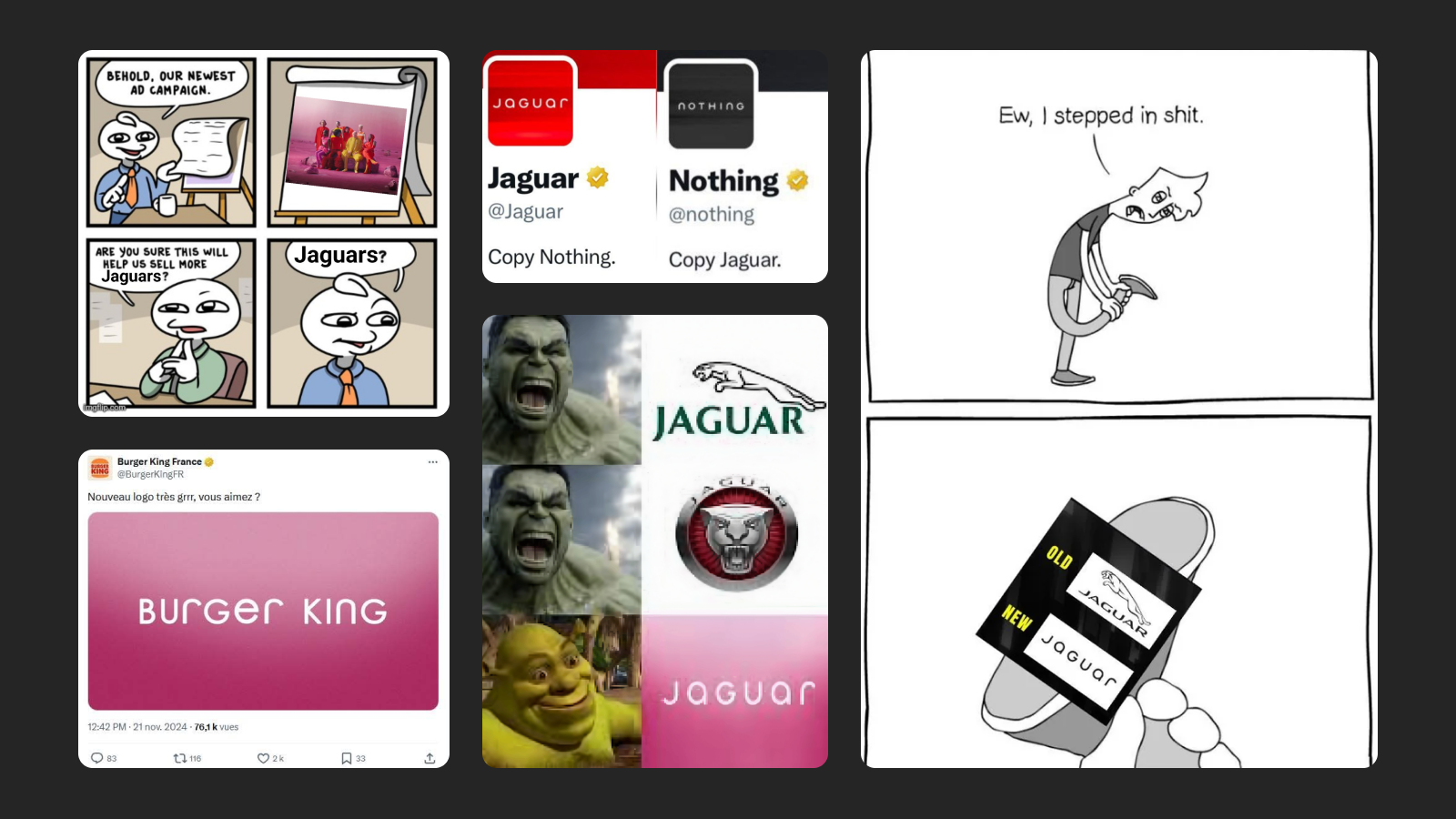 Мемы о новом логотипе компании Jaguar