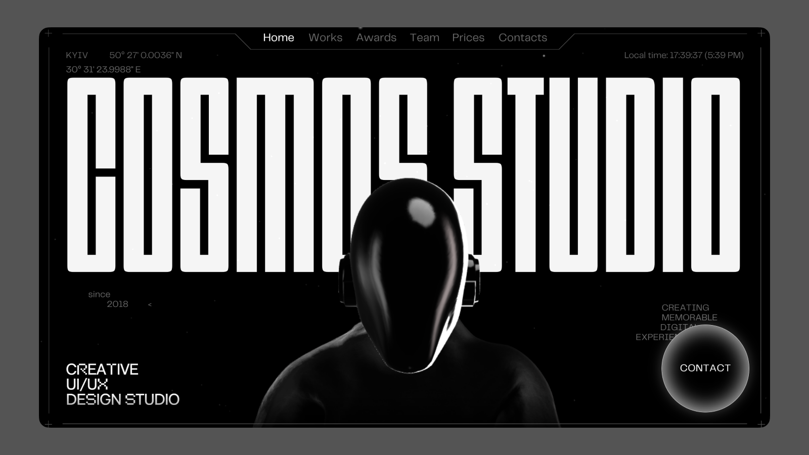 Дизайн сайта Cosmos Трендовый дизайн студии Cosmos