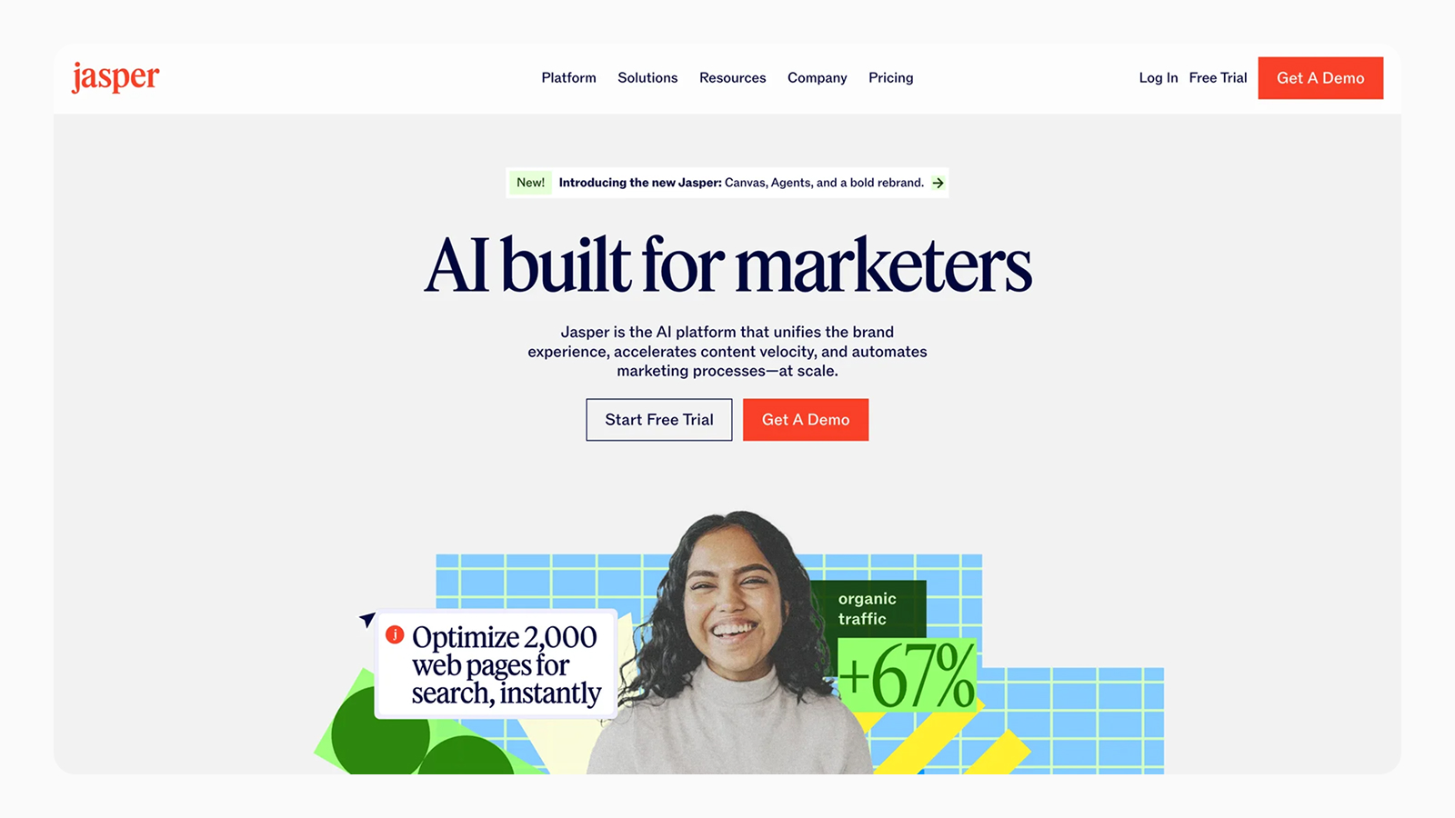 Serif шрифт на главной странице сайта Jasper