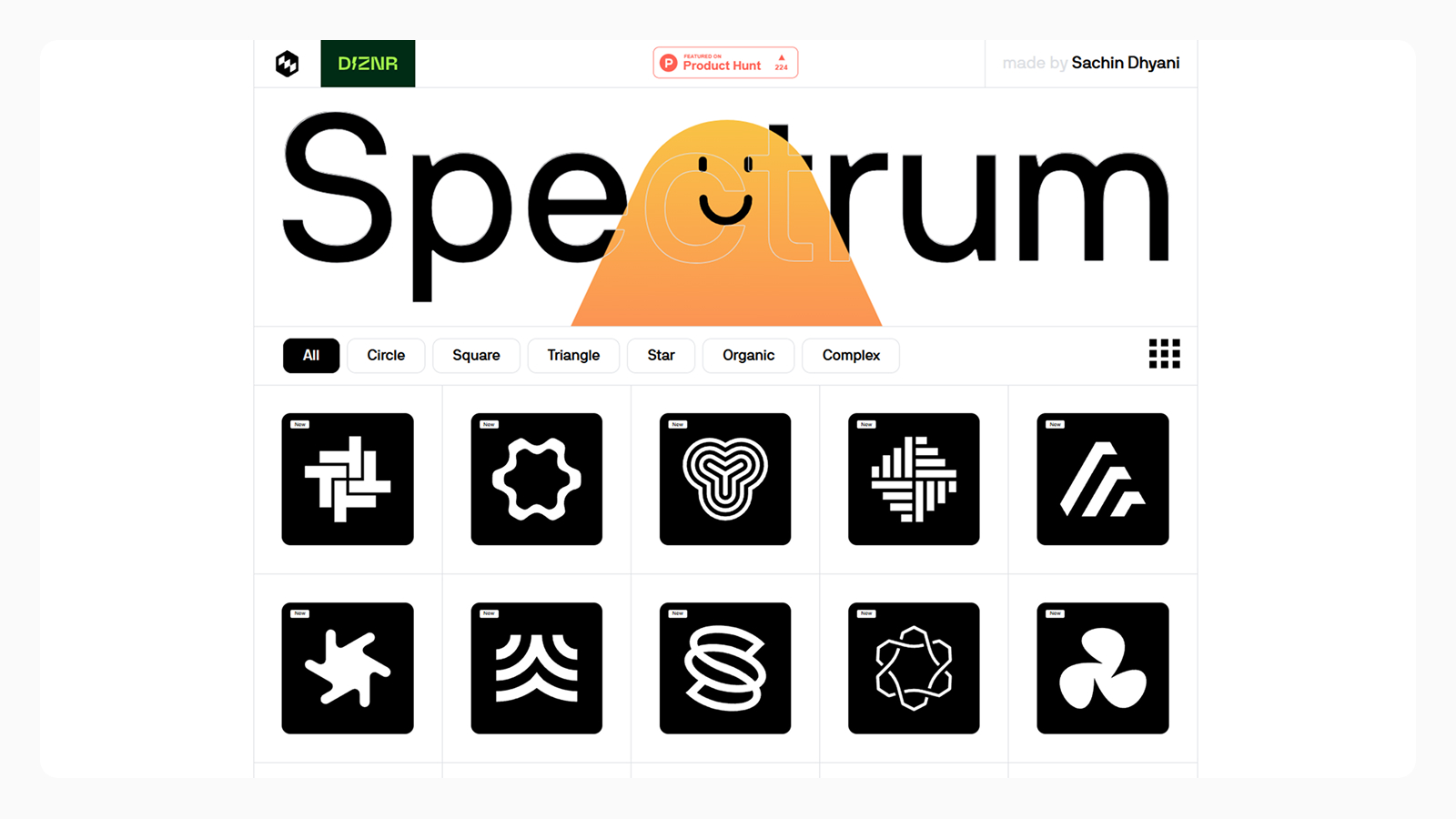 Интерфейс главной страницы сайта Spectrum