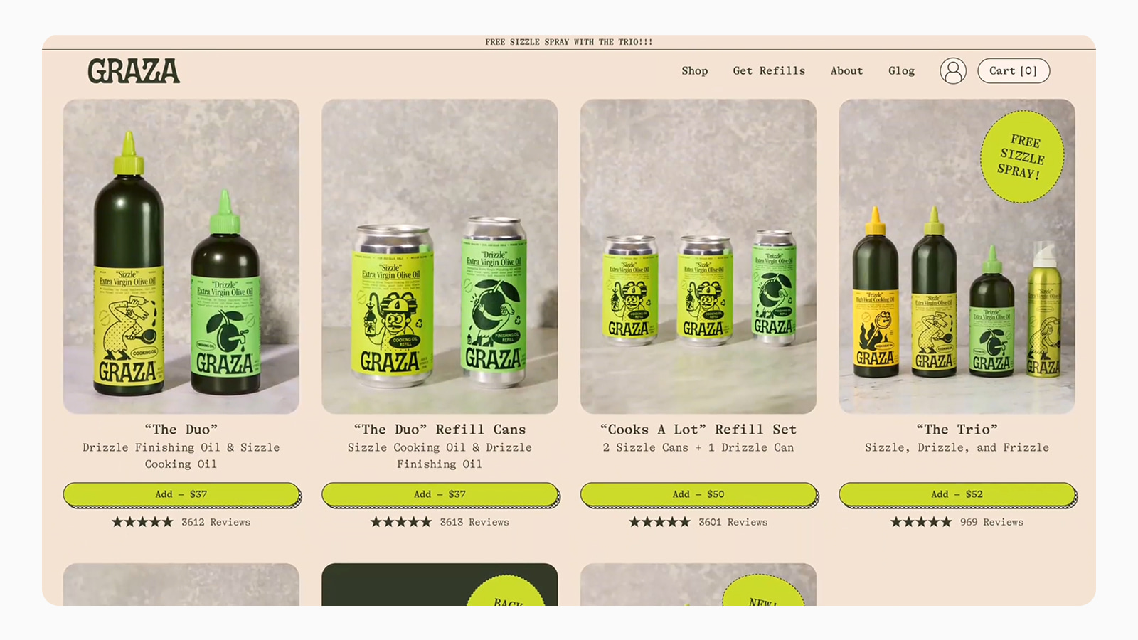 UI товарных карточек Graza Пример дизайна карточек в интернет-магазине Graza