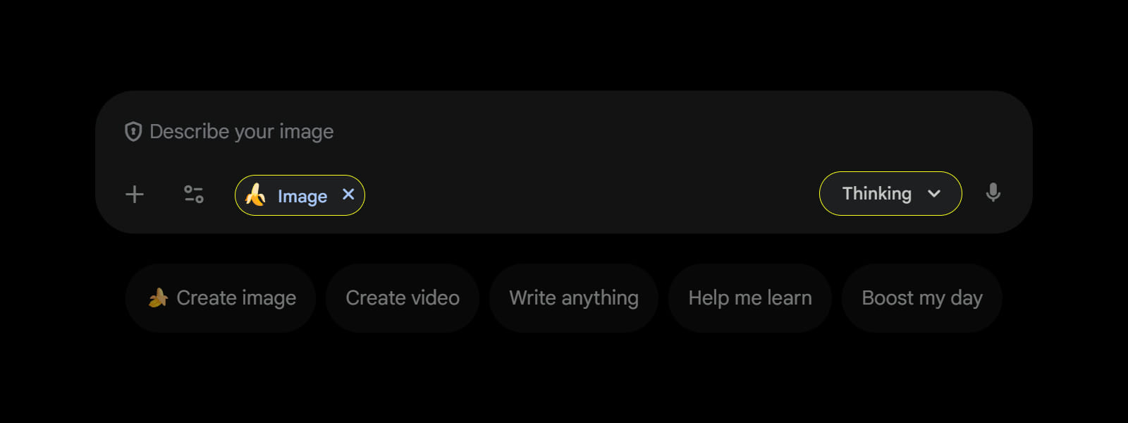 Генерация в Nano banana Pro в чате Gemini Интерфейс Gemini с включенной Nano Banana Pro