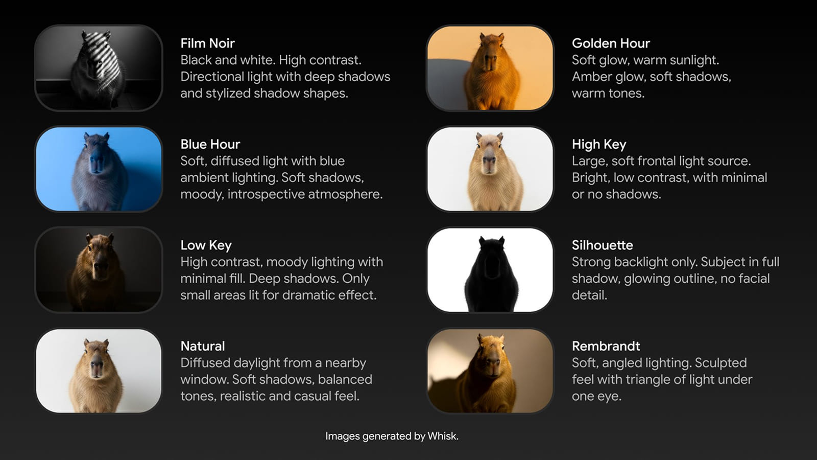 Промпты для освещения от Google Шпаргалка для промтов освещения от Google для Nano Banana