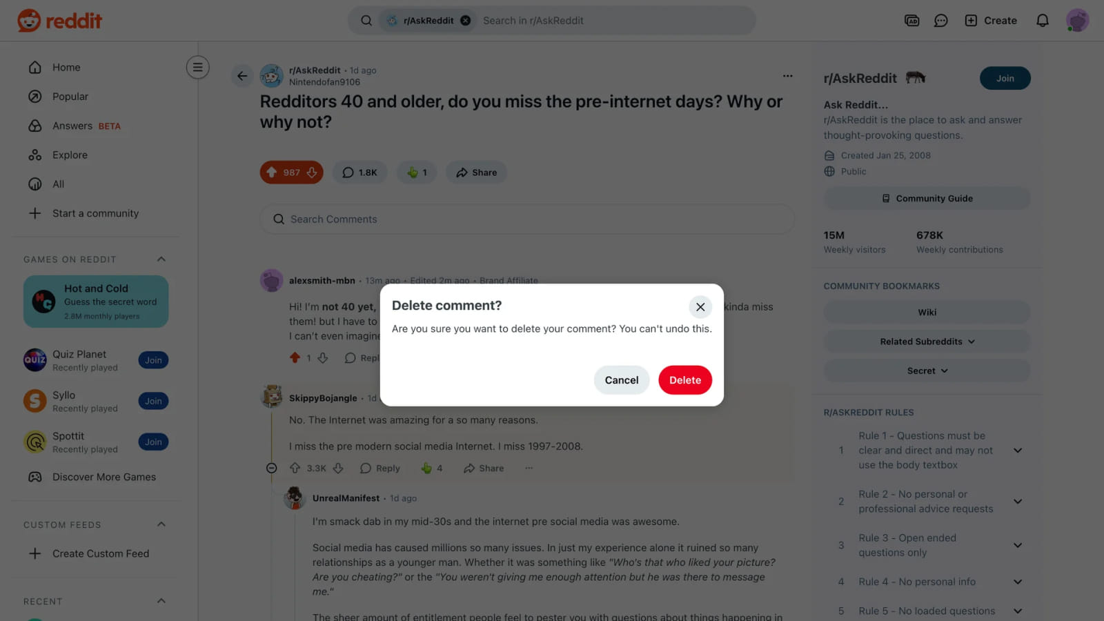 Интерфейс попапа на примере Reddit Дизайн попапа подтверждения действия в интерфейсе Reddit
