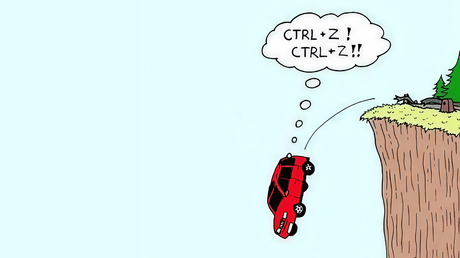 Мем с летящей машиной: Было бы круто иметь Ctrl+Z в реальной жизни