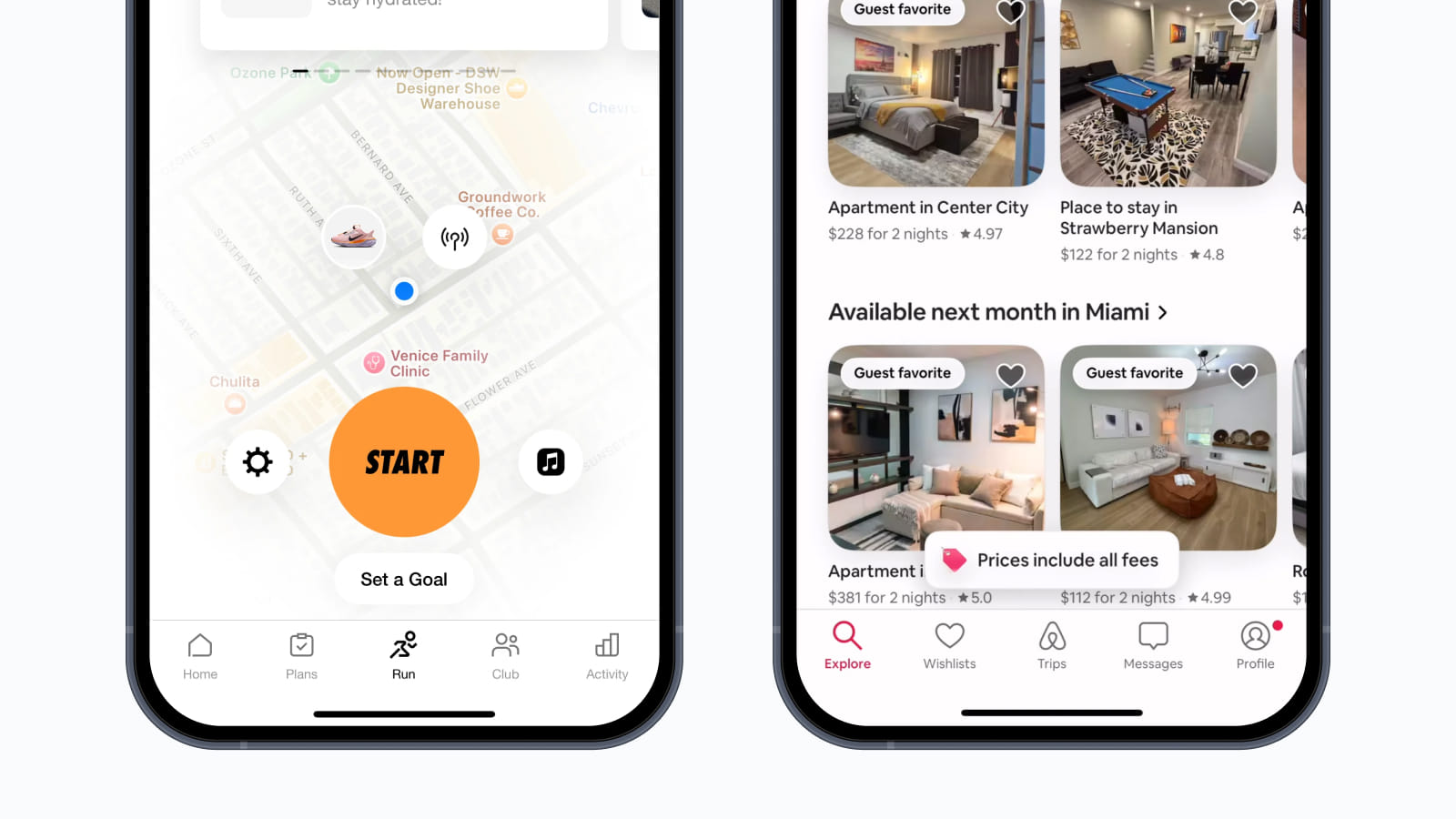 Интерфейс навигации в приложениях Nike run club и Airbnb Примеры дизайна навигации в приложениях Nike run club и Airbnb