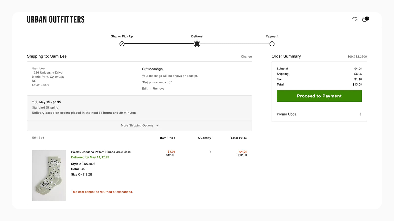 Дизайн процесса оформления заказа в интерфейсе Urban Outfitters Дизайн страницы checkout в интерфейсе Urban Outfitters