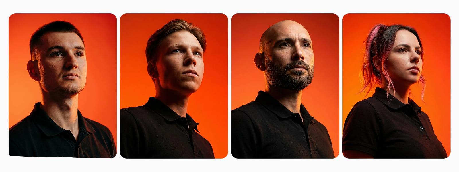 Создание профессиональных фотографий с помощью AI Профессиональная фотосессия людей в едином стиле, созданная AI